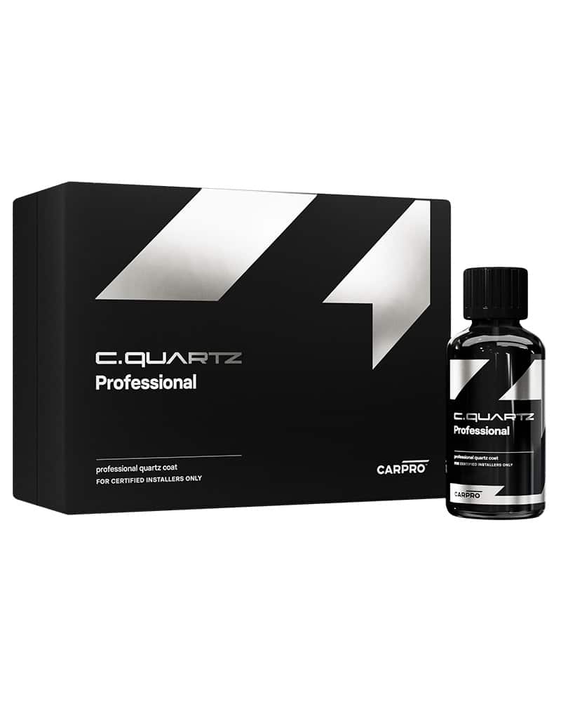 The packaging and bottle of CarPro C.Quartz Professional ceramic coating, a high-grade product often used by certified installers for professional ceramic coating services near me in Western Sydney, Chipping Norton. This image showcases the product itself, indicating the type of advanced ceramic coating treatments that may be available from detailing specialists near you. If you're seeking a durable and long-lasting ceramic coating near me, inquire about services utilizing CarPro C.Quartz Professional.